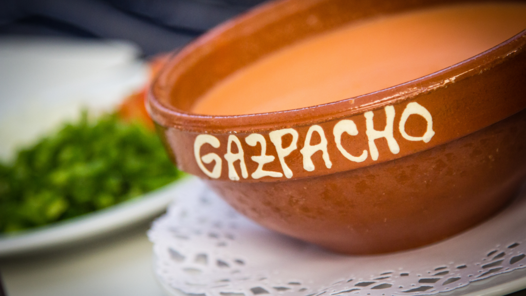 gazpacho in traditional bowl